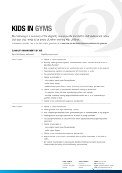 KIDS IN GYMS - Australian Fitness Network
