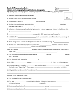 History of Photography through National Geographic Date