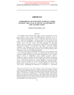 Admissibility of Scientific Evidence Under Daubert: The Fatal Flaws of