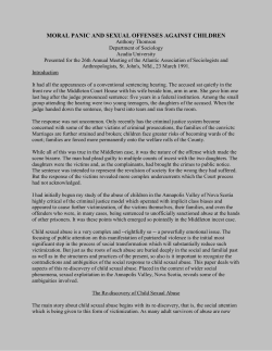 moral panic and sexual offenses against children