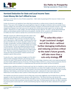 Itemized Deduction for State and Local Income Taxes