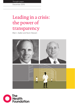 Leading in a crisis: the power of transparency