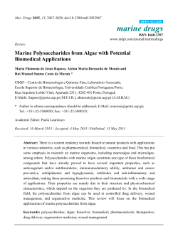 Marine Polysaccharides from Algae with Potential Biomedical
