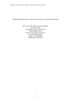 1 FREDERICK DOUGLASS, ABRAHAM LINCOLN, AND