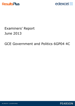 Examiner report - Unit 4C (6GP04) - June 2013 - Edexcel