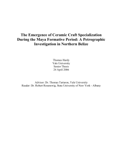T Hardy Yale honors thesis Maya Formative Ceramic Craft