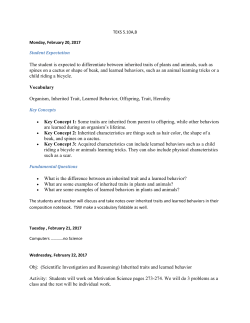 The student is expected to differentiate between inherited traits of