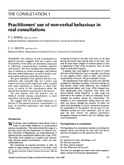 Practitioners` use of non-verbal behaviour in real consultations