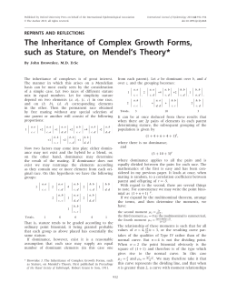 The Inheritance of Complex Growth Forms, such
