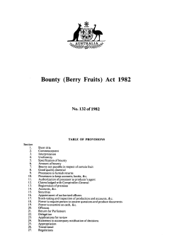 Bounty (Berry Fruits) Act 1982 - Federal Register of Legislation