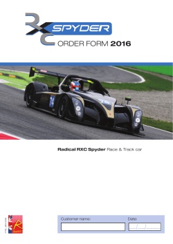 order form 2016 - Radical Sportscars Switzerland