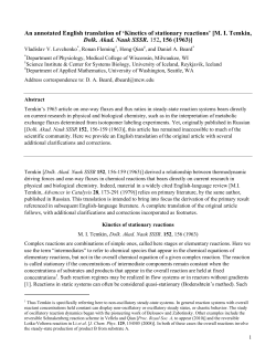 Kinetics of stationary reactions