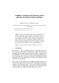LeadMine: A grammar and dictionary driven approach to chemical