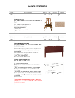 SALIENT CHARACTERISTICS