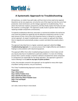 A Systematic Approach to Troubleshooting