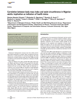 Correlation Between Body Mass Index and Waist Circumference in