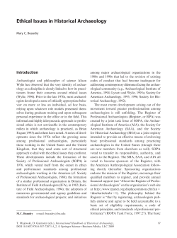 Ethical Issues in Historical Archaeology