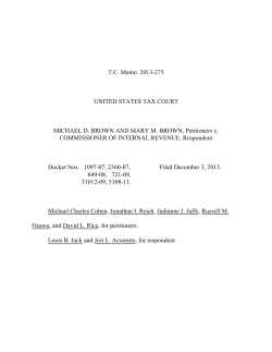 T.C. Memo. 2013-275 UNITED STATES TAX COURT MICHAEL D