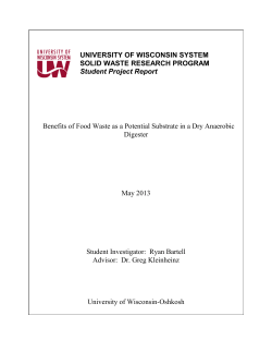 Benefits of Food Waste as a Potential Substrate in a Dry Anaerobic