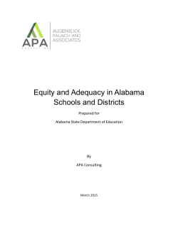 Equity and Adequacy in Alabama Schools and Districts