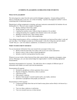 avoiding plagiarism: guidelines for students