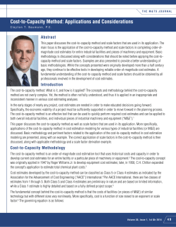 Cost-to-Capacity Method: Applications and