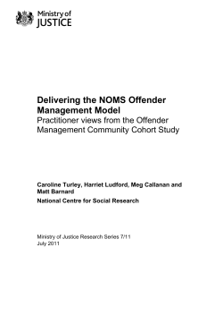 Delivering the NOMS Offender Management Model