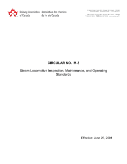 CIRCULAR NO. M-3 Steam Locomotive Inspection, Maintenance