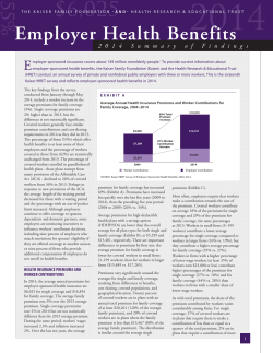 Employer Health Benefits 2014 Summary of Findings