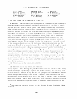 XVII. MECHANICAL TRANSLATION VH Yngve