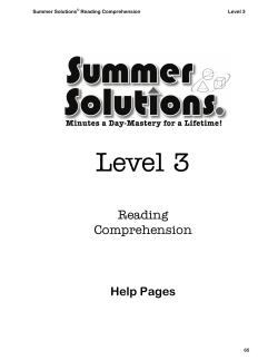 Help Pages - Summer Solutions