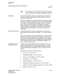 Lee College 101501 EQUAL EDUCATIONAL OPPORTUNITY FA