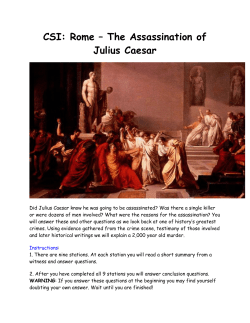 CSI: Rome &ndash; The Assassination of Julius Caesar