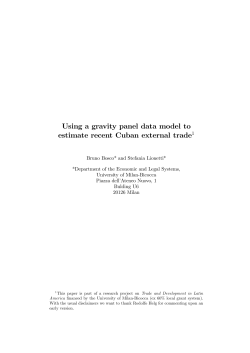 Using a gravity panel data model to estimate recent Cuban external