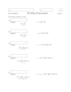 Dividing Polynomials