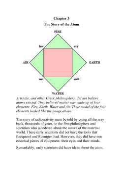 Chapter 3 The Story of the Atom Aristotle, and other Greek