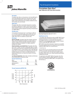 Precipitator Spin-Glas&reg; Data Sheet