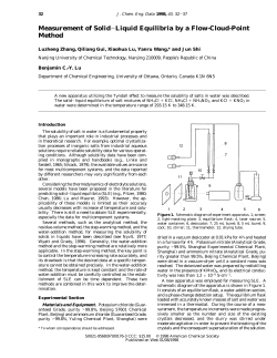 Measurement of Solid&minus; Liquid Equilibria by a Flow-Cloud