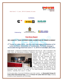 Post Show Report 2nd Power Sri Lanka 2010