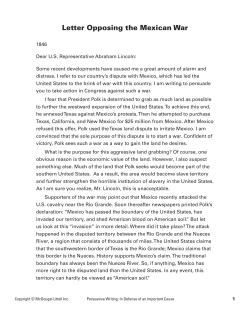 Letter Opposing the Mexican War