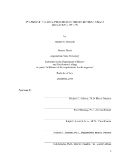 Prejudices In French Revolutionary Education, 1789