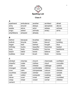 Spelling List - Vasant Valley