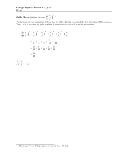 i . 1 The index, i, on this summation tells us
