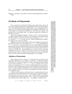 9.5 Roots of Polynomials