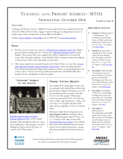 October 2016 - MTSU Library - Middle Tennessee State University