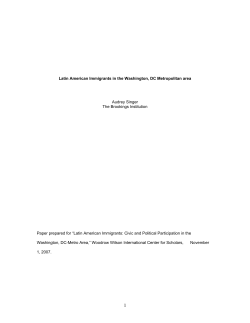 Latin American Immigrants in the Washington, DC
