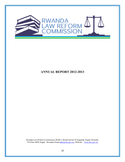annual report 2012 - Rwanda Law Reform Commission