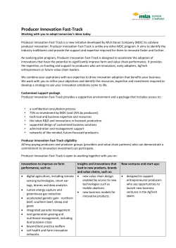 Producer Innovation Fast-Track