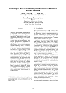 Evaluating the Word Sense Disambiguation Performance of