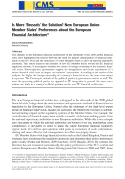 Is More Brussels the Solution? New European Union Member States